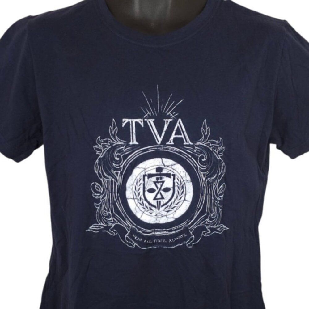 Loki Marvel T Shirt Womens Size Large Blue TVA Time Variance Authority